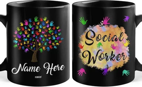 Miniatura 8 de CUBICER Taza de café de cerámica negra personalizada, tazas de béisbol para mamá, con nombre personalizado, tazas grandes, regalos de cumpleaños