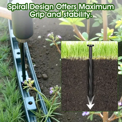 Miniatura 4 de Paquete de 150 estacas de anclaje de plástico para paisaje, estacas de 6 pulgadas para barrera, bordes de pavimentación, césped artificial, cercado