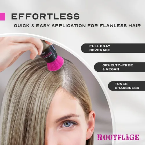 Miniatura 3 de Rootflage Polvo de retoque de raíz, polvo de cabello rubio ahumado para cobertura temporal instantánea, relleno de línea de cabello, corrector