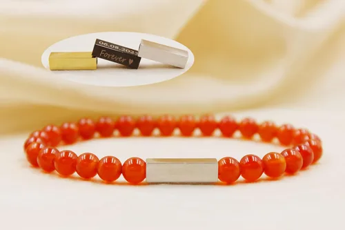 Miniatura 56 de Pulseras de cuentas personalizadas, Pulsera de piedras preciosas de 0.236 in, Pulsera grabada con láser, Pulsera de piedra natural, Pulseras unisex