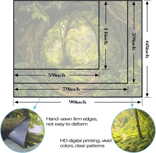 Miniatura 5 de Kanuyee Tapiz de bosque verde, tapiz de paisaje para pared, tapices de naturaleza para techo y pared, colgante para dormitorio, sala de estar