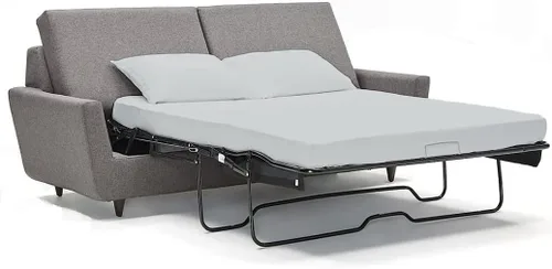 Miniatura 7 de Juego de sábanas de 500 hilos para sofá cama de algodón egipcio puro (35.8 x 71.7 in), color beige sólido con bolsillo de hasta 5.9 in