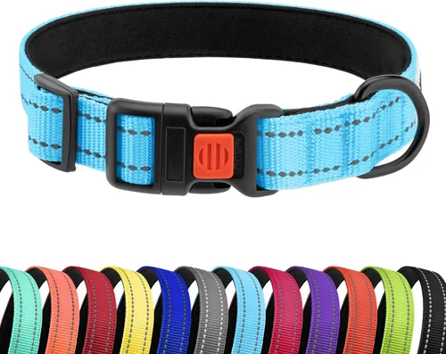 Miniatura 13 de CollarDirect Collar reflectante para perro o cachorro pequeño, mediano y grande con hebilla de liberación rápida, para machos y hembras, nailon Rojo