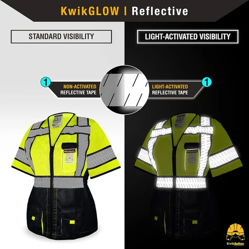 Miniatura 5 de KwikSafety - Charlotte, NC - SHERIFF & SPECIALIST Chaleco de Seguridad para Mujer ANSI OSHA Negro Clase 3 Mujer