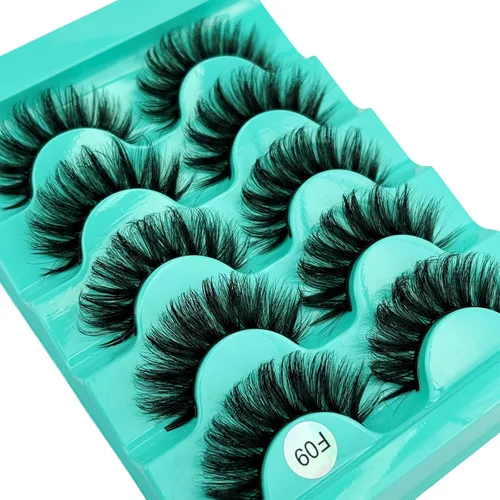 Miniatura 4 de Pestañas postizas de visón con volumen que parecen extensiones glamorosas y rizadas, paquete de 5 pares