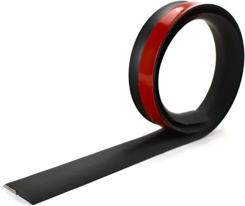 Tira de transición de piso de 10 pies, tira autoadhesiva para borde de alfombra, tiras de umbral para altura de umbral menor a 5 mm (Negro)