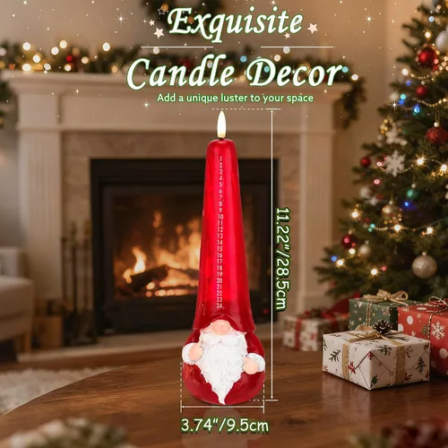 Miniatura 2 de Velas sin llama de Navidad con control remoto, vela de cuenta regresiva de Navidad, velas con cuenta regresiva de Santa Claus a Navidad operadas por