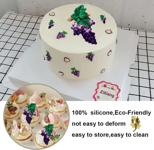 Miniatura 5 de ZiXiang Moldes de silicona para frutas, hojas de uva, molde de fondant para decoración de pasteles, decoración de cupcakes, caramelo de polímero