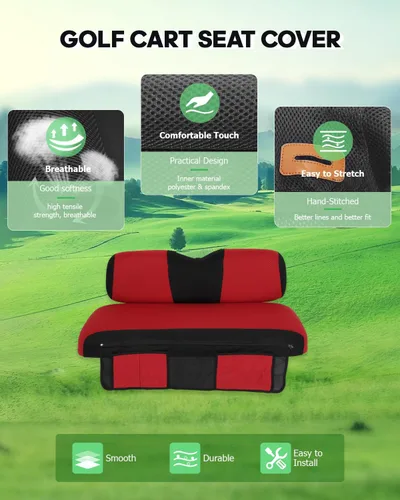 Miniatura 4 de SCITOO Funda de asiento para carrito de golf EZGO TXT, funda de asiento suave y cómoda, fácil de instalar