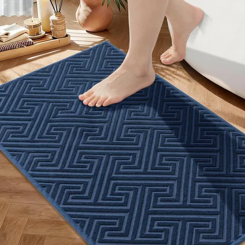 Miniatura 11 de YIHOUSE Beige Bathroom Rugs 17"x24", Quick Dry Non Slip Bath Rug, Absorbent Machine Washable Thin Bath Mat for Restroom Floor Tub Laundry Room Home