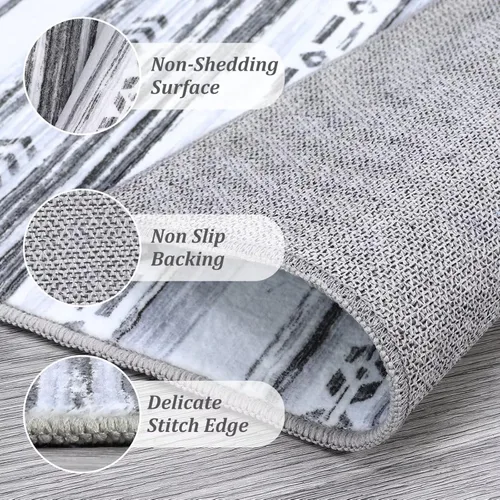 Miniatura 3 de GlowSol Alfombra de pasillo lavable de 2 x 6 pies, antideslizante, suave, alfombra de baño que no se desprende, alfombra de interior de pelo bajo
