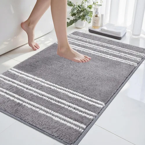 Miniatura 9 de Alfombras de baño antideslizantes, lavables, de 24 x 17 pulgadas, ultra suaves, súper absorbentes, para suelo de baño, alfombra de baño de chenilla