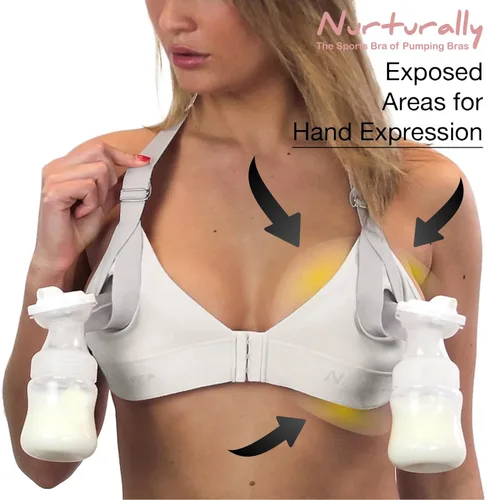 Miniatura 4 de Sujetador de bombeo con manos libres, para nutricional, se adapta a 36A a 46D, cómodo, ajustable, funciona con Lansinoh, Spectra, Evenflo