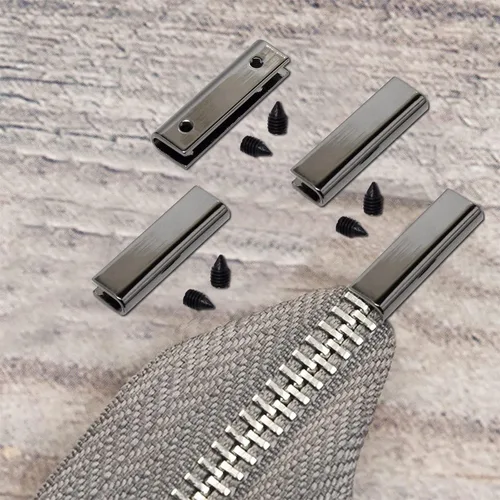 Miniatura 6 de GORGECRAFT Juego de 6 puntas de cinturón de metal negro con punta de extremo de hebilla de tornillo para correa de 1/8 pulgadas, 1 pulgada de largo