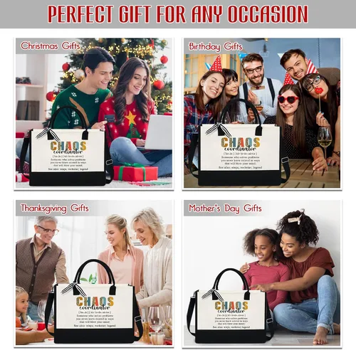 Miniatura 6 de Regalo para mujeres, mamá, profesora, regalos de cumpleaños para jefa, amiga, compañera de trabajo, bolsa de lona de 13 onzas con cremallera