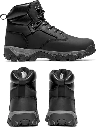 Miniatura 6 de NORTIV 8 Botas de senderismo para hombre, impermeables, a medio tobillo, botas de trekking para exteriores, botas de senderismo de cuero