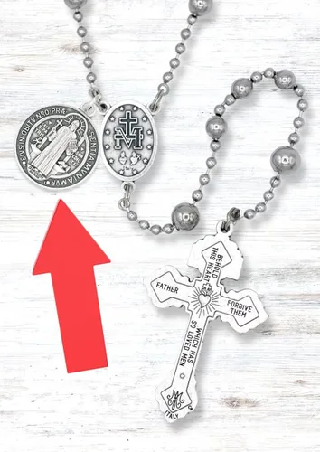 Miniatura 4 de Caritas et Fides Paquete a granel de 3 medallas redondas de San Benito católicas poderosas protección contra el mal y la adicción 1 14 pulgadas