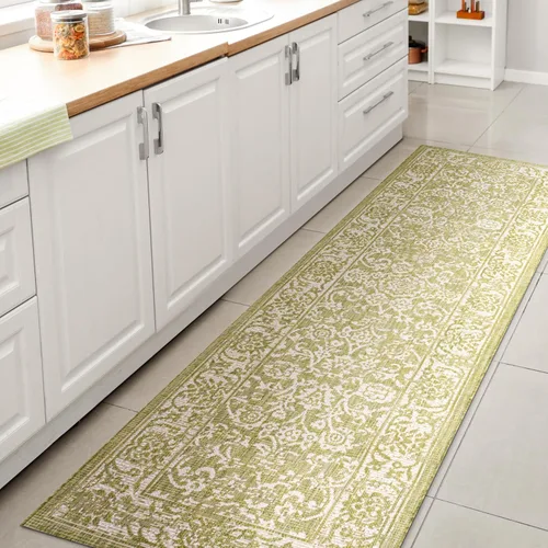 Miniatura 24 de JONATHAN Y Alfombra de pasillo floral tejida para interiores y exteriores 2X8, color crema/verde, tela bohemio texturizada para el patio trasero