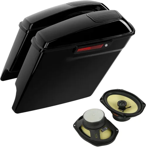 Miniatura 12 de TCT-MOTORPARTS Alforjas rígidas extendidas de 5 pulgadas x 7 pulgadas para bocinas Harley 2014-2024 Touring Road King, Road Glide, Street Glide