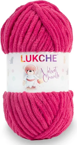 Miniatura 33 de Hilado de chenilla de terciopelo para amigurumi y punto de crochet súper voluminoso 100 gr (69,0 m) (Grosor del hilo 8 mm) (Verde espárrago) 1