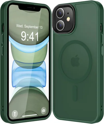 Miniatura 125 de Fuerte magnético para iPhone 11, compatible con Magsafe, [resistente a caídas de 13 pies] Funda trasera translúcida mate con sensación de piel