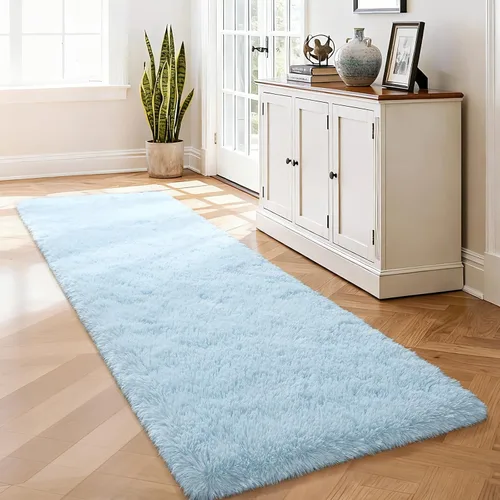 Miniatura 132 de Merelax Alfombra Moderna Suave y Esponjosa Shaggy para Dormitorio Sala de Estar Decoración de Sillas Pequeñas Alfombras Tapetes para Pies Piso, Verde