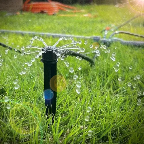 Miniatura 6 de Hortsun 200 emisores de riego por goteo de 5.2 pulgadas, emisores de goteo de ventilador para tubos de riego por goteo de 1/4 de pulgada, 360 grados