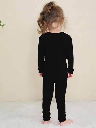 Miniatura 41 de GUISBY Conjunto de pijama de rayón de bambú para niños y niñas, ajuste cómodo, para uso diario, conjunto de pijama de 2 piezas