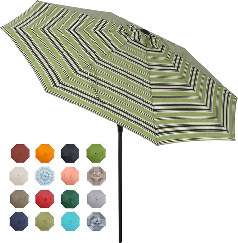 Miniatura 10 de Tempera Patio Market - Sombrilla de mesa para exteriores con botón de inclinación y manivela, sombrilla grande con poste resistente y toldo Ladrillo