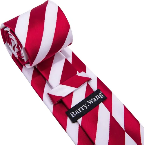 Miniatura 11 de Barry.Wang Juego de corbatas para hombre, corbata de seda a rayas, tejido a cuadros, gemelos formales, negocios, boda