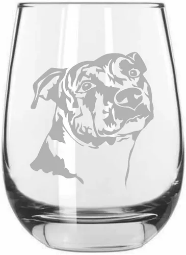 Miniatura 162 de Sakhalin Husky Dog - Copa de vino grabada personalizada de 15.25 onzas sin tallo