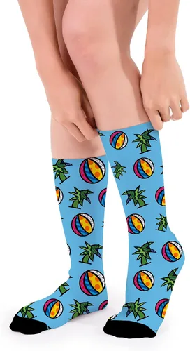 Miniatura 2 de Romero Britto - Calcetines unisex, talla única, color azul Miami
