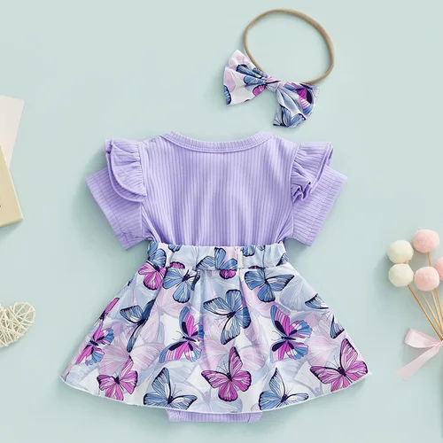 Miniatura 57 de Mubineo Ropa de verano para bebé niña, sin mangas, encaje floral, vestido de mameluco para recién nacido