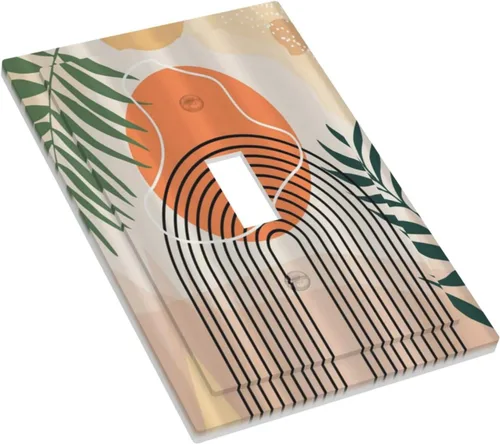 Miniatura 3 de Cubiertas Decorativas para Placas de Interruptor Abstracto Moderno de Mediados de Siglo Arco Boho Sol Dorado Hoja 1 Gang Placa de Pared Cubierta