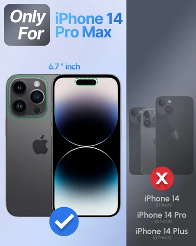 Miniatura 2 de Silverback Funda para iPhone 14 Pro Max con funda para cámara, compatible con MagSafe, con soporte integrado, funda magnética translúcida mate a