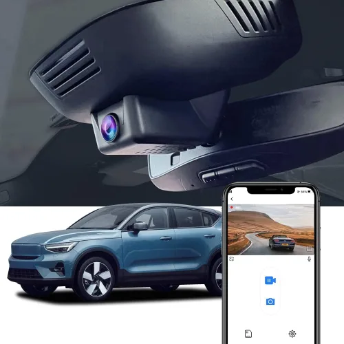Miniatura 8 de Fitcamx La cámara de tablero delantera 2K y trasera 1080P se adapta para Volvo C40 Recharge EC40 2022-2025, estilo OEM, video HD dual, grabación