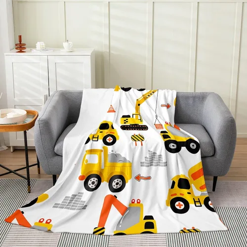 Miniatura 2 de Manta de franela de forro polar para automóvil de dibujos animados, para niños, para todas las estaciones, para sofá, equipo, camiones, manta