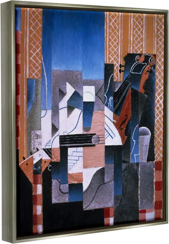 Miniatura 2 de Stupell Industries Violon et Guitare Juan Gris Clásico Abstracto Pintura Flotante Enmarcado Arte De Pared, Diseño Por one1000paintings Flotador gris