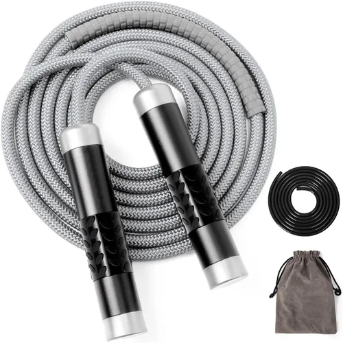 Mangodan Cuerda de saltar con peso de 1LB para fitness para mujeres y hombres, cuerda de saltar sin enredos con rodamientos de bolas de velocidad