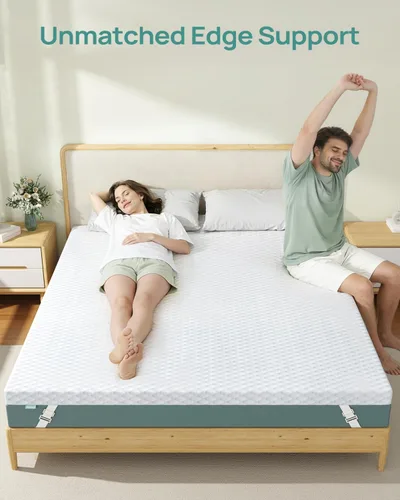 Miniatura 7 de Releep - Cubrecolchón de 3 pulgadas de gel tamaño individual para dormitorio universitario, cubrecolchón firme y refrescante para aliviar