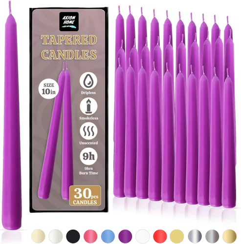 Miniatura 10 de Axiom Candles - Velas cónicas de 10 pulgadas sin goteo - Velas altas sin perfume y sin humo - 9 horas de combustión - Velas cónicas para el hogar