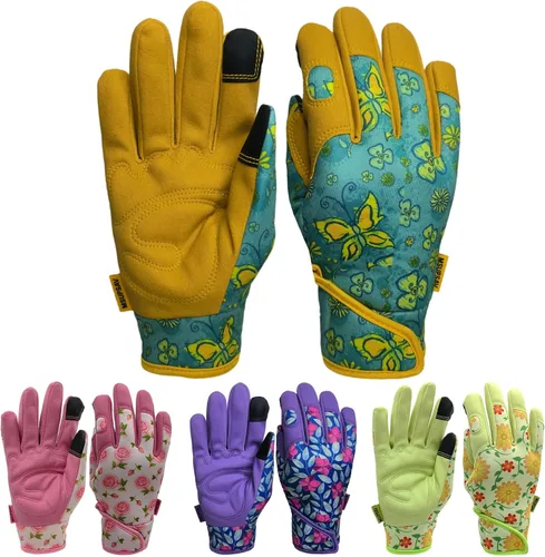 Guantes de jardinería a prueba de espinas y resistentes a pinchazos con agarre, guante de jardín para mujer, regalos de cuero para trabajo en el