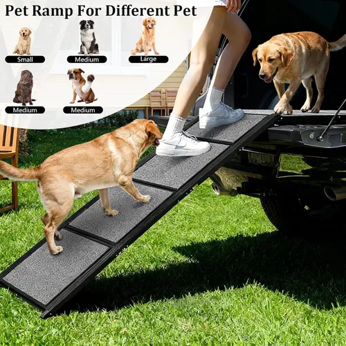 Miniatura 3 de Rampa para perros de 71 x 20 pulgadas para automóvil, rampas portátiles para perros grandes con superficie antideslizante para perros, rampa