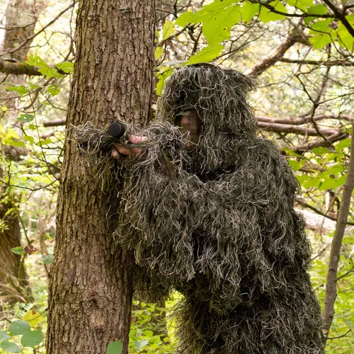Miniatura 6 de VIVO Ghillie ropa de caza de camuflaje para el bosque- Traje (4 piezas)