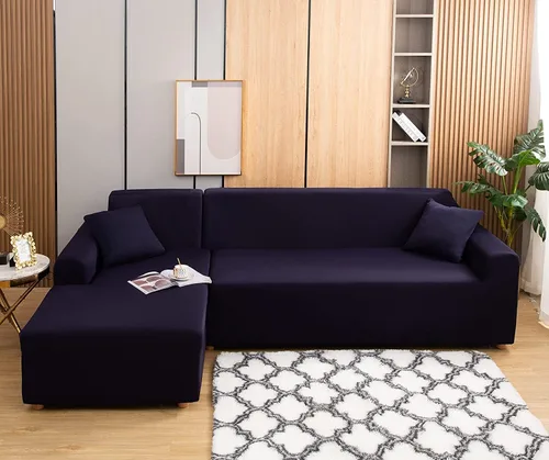Miniatura 14 de ele ELEOPTION - 2 piezas de fundas de sofá seccional de 3 plazas para sofás con cojines, funda elástica en forma de L para sala de estar, funda