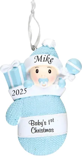 Miniatura 12 de Adorno de la primera Navidad del bebé 2025 – Recuerdo personalizado de las fiestas – Adorno personalizado de mi primera Navidad para bebé y nieto
