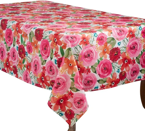 Miniatura 5 de SARO LIFESTYLE Mantel floral de Santa Mónica, multicolor, 65 x 104 pulgadas