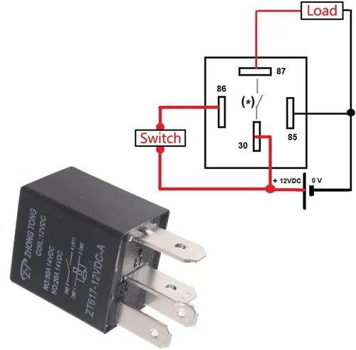Miniatura 3 de Enchufe para relé de auto, de E Support™, de 12 V, 30 A, 40 A, 60A, 80A SPST y SPDT 30A 4Pin SPST