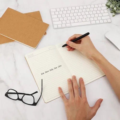 Miniatura 7 de EUSOAR Cuaderno de papel kraft A5, paquete de 12 cuadernos de 5.5 x 8.3 pulgadas, 60 páginas de tapa suave, diario de viaje, cuaderno de dibujo