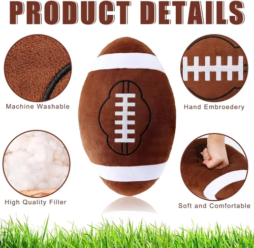 Miniatura 3 de Sliner Juego de almohadas de fútbol mullidas con pelota rellena de pelota de fútbol suave pelota deportiva fuerte interactiva deportiva creativa
